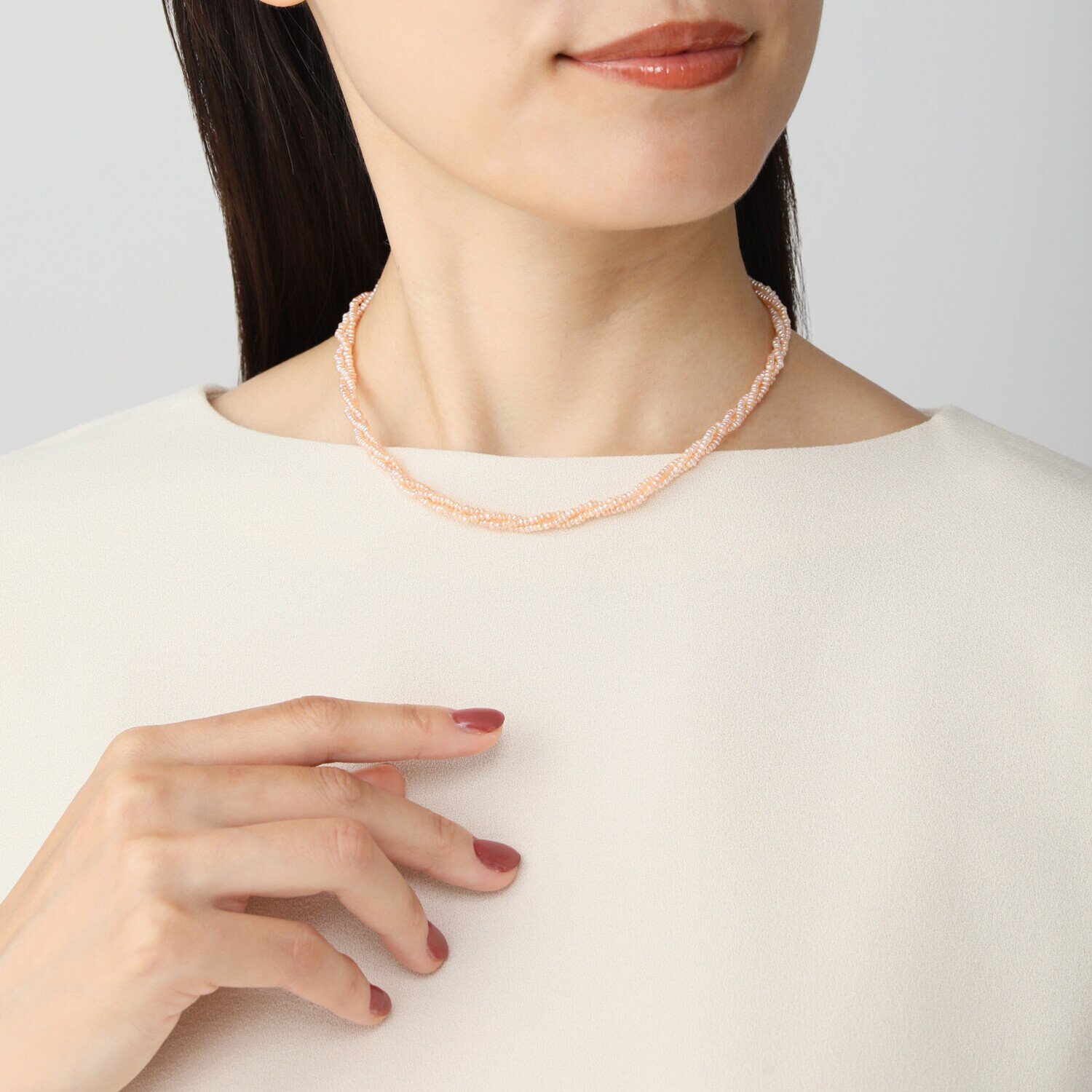 パール　ユリマ シルバー 淡水パール ３連ネックレス