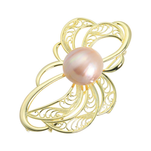 パール ユリマ シルバー マベパール ボタニカルモティーフ ブローチ パール ユリマ シルバー マベパール ボタニカルモティーフ ブローチ