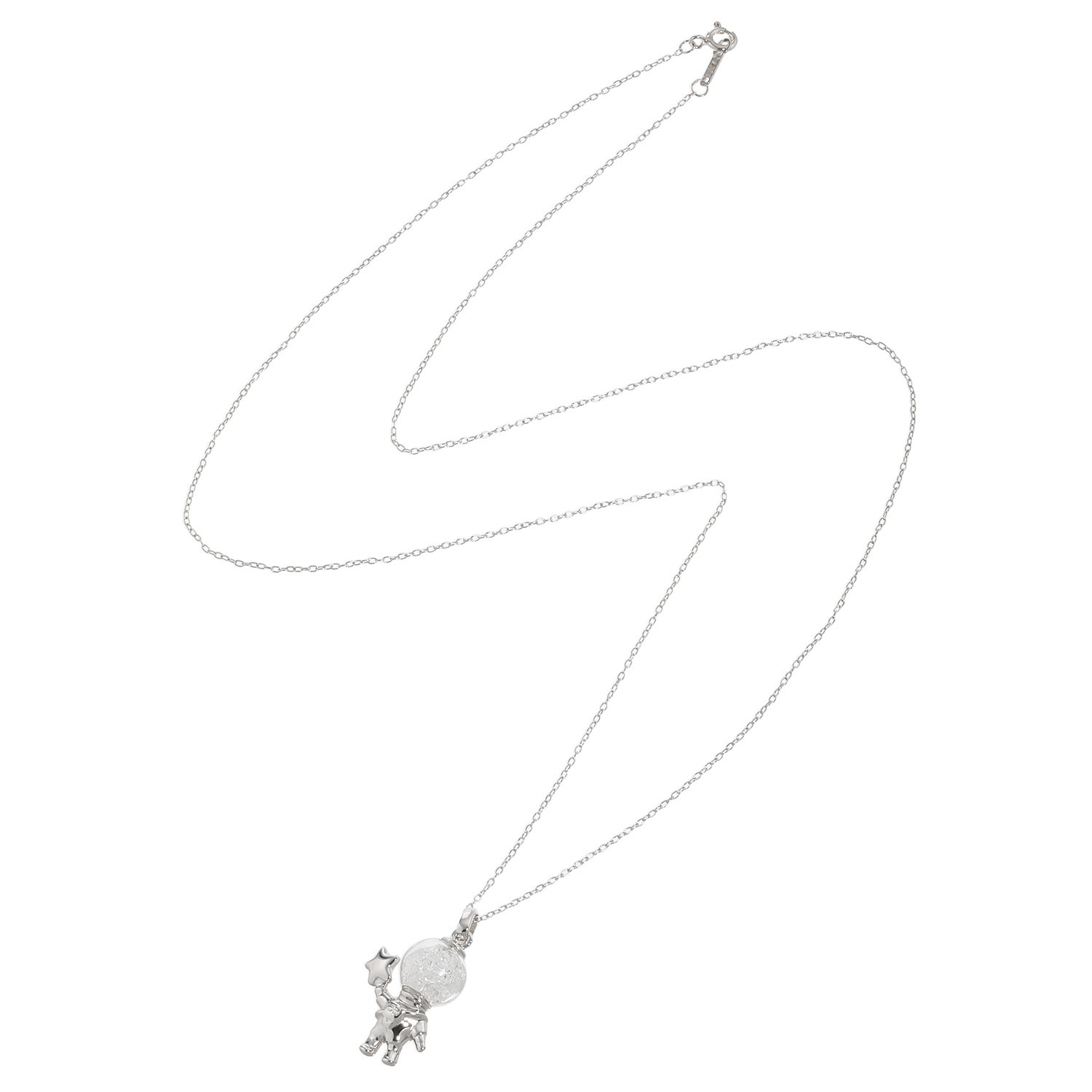 イーシア シルバー ハーキマーダイヤモンド ロッククリスタルクォーツ コスモワールド ロングペンダント