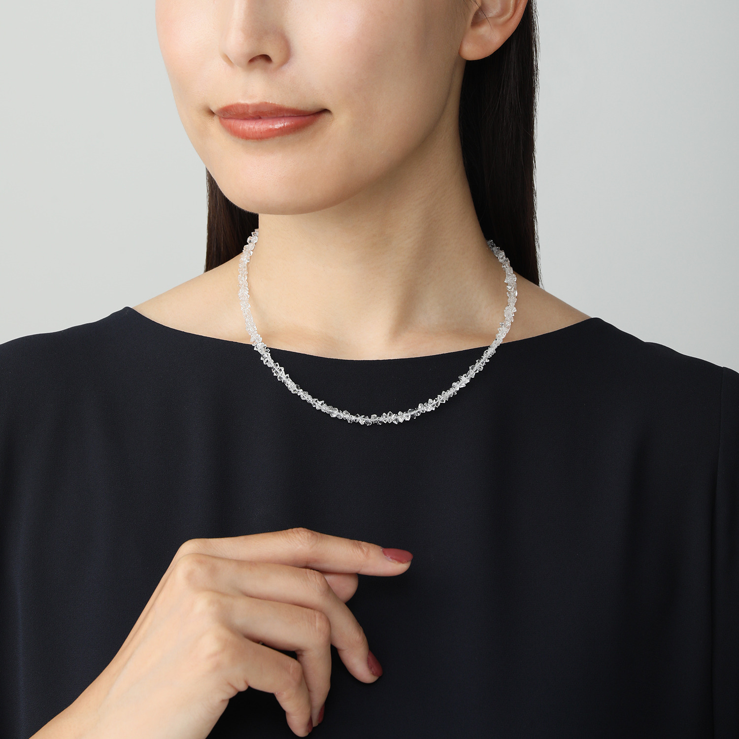 イーシア ハーキマーダイヤモンド ロッククリスタルクォーツ ネックレス