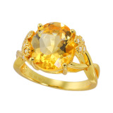 イーシア シルバー シトリン＆ ダイヤモンド エレガントリング