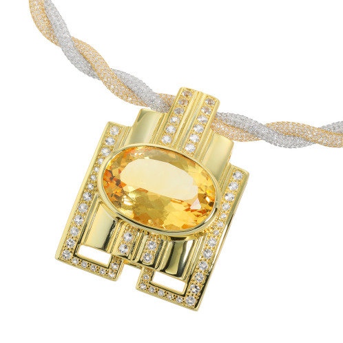 イーシア　シルバー　シトリン　プレステージ　ボリュームペンダント