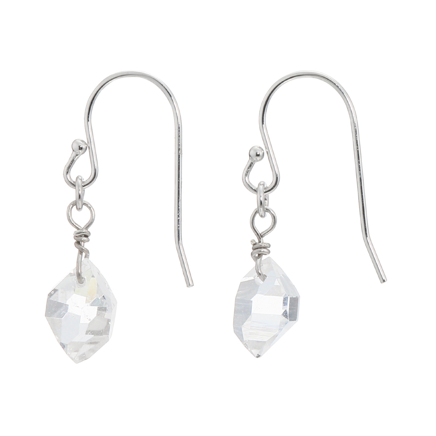 イーシア シルバー ハーキマーダイヤモンド ロッククリスタルクォーツ スウィングピアス