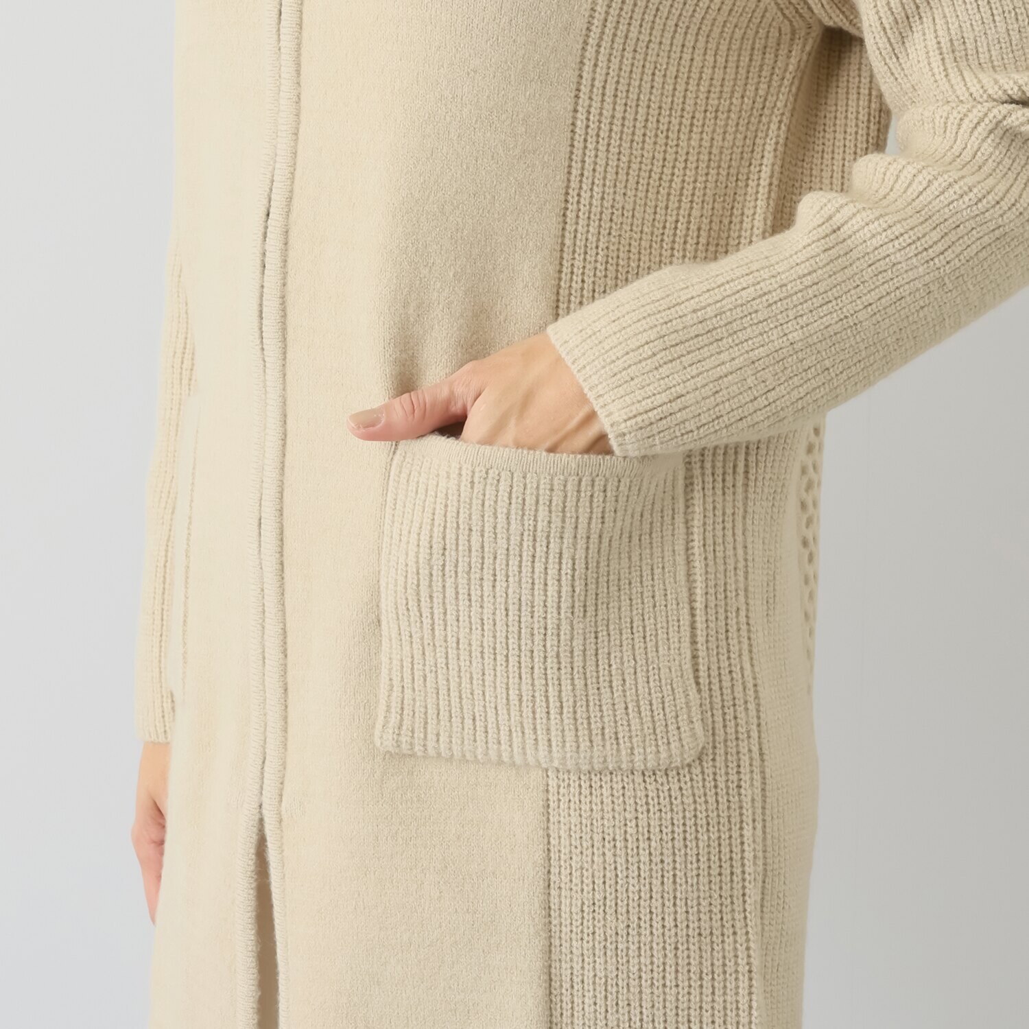 ダジュール フード付 ニットカーディガン