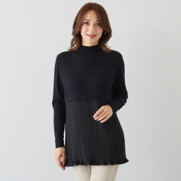 ダジュール プリーツドッキング ニットチュニック
