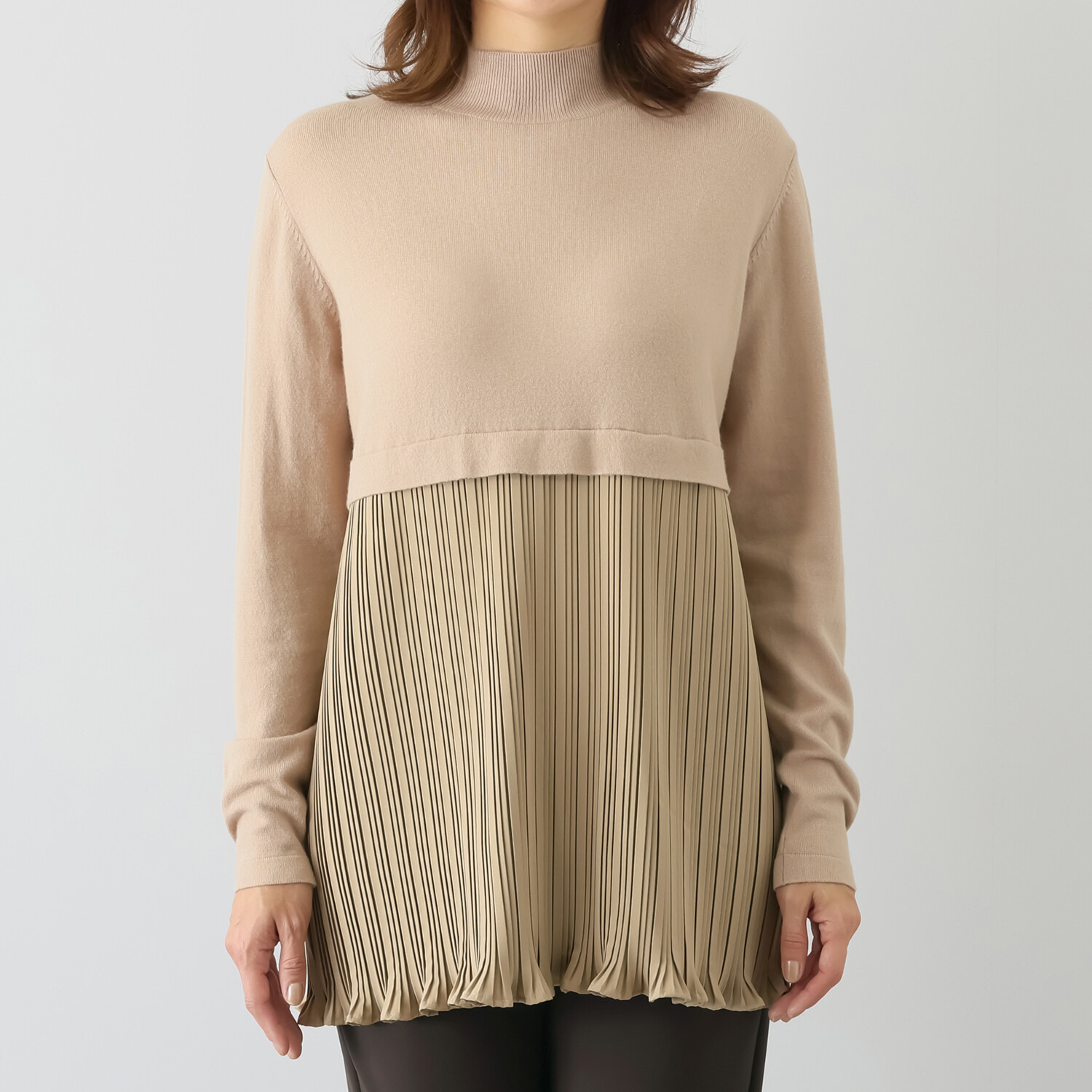 ダジュール プリーツドッキング ニットチュニック