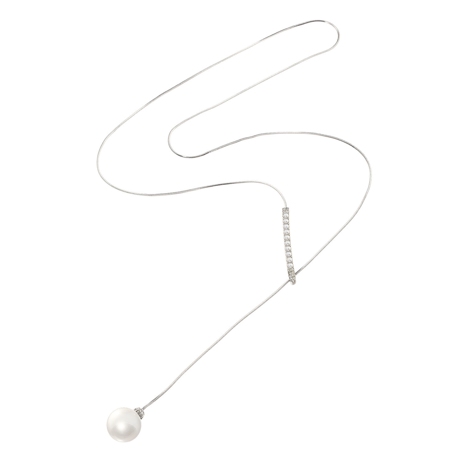 エスアンドアール プレシオサ社製 クリスタルガラス＆ パールビジュウ エレガンスクラフト Ｙ字ネックレス