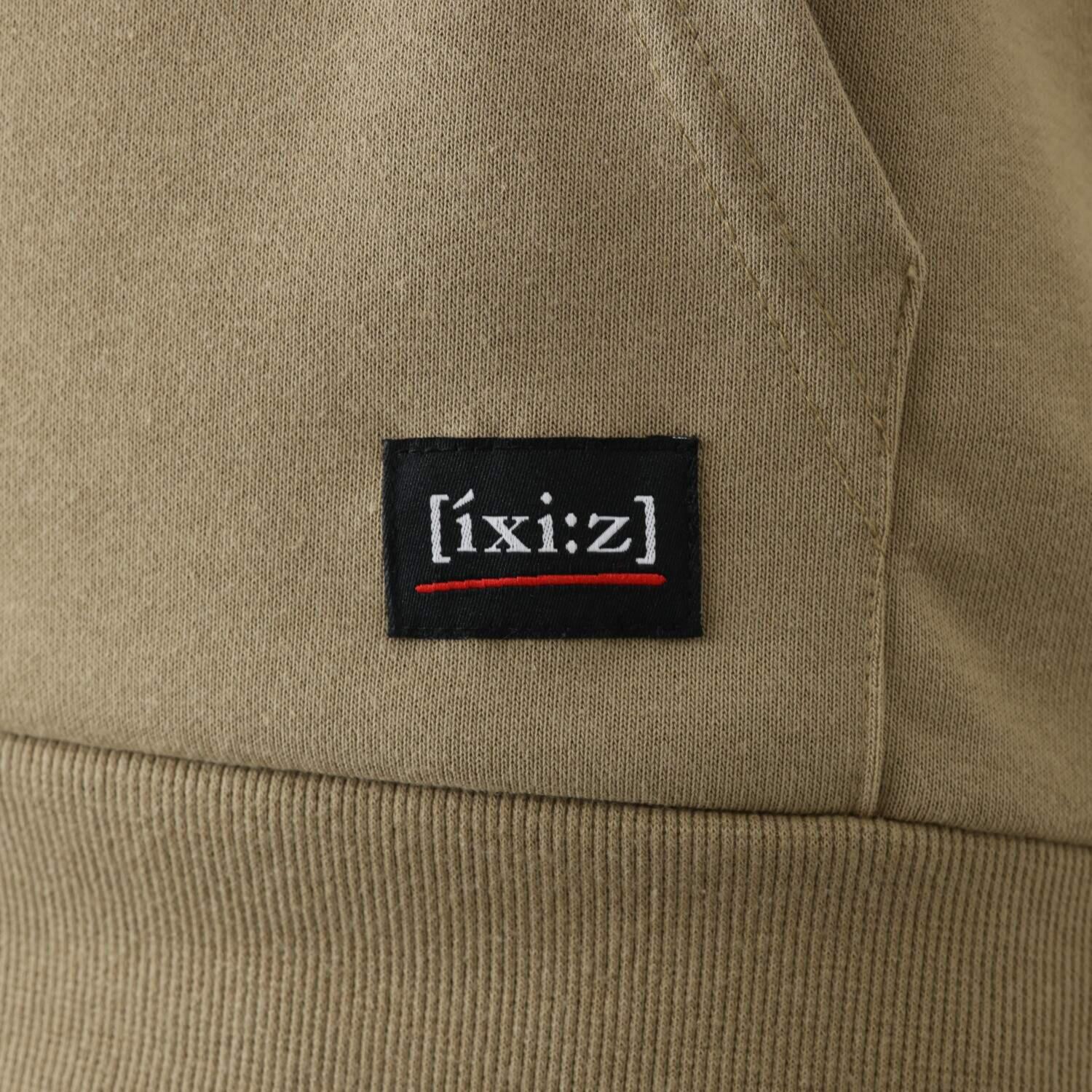 イクシーズ カレッジ風 ヴィンテージ調ロゴ プルパーカー