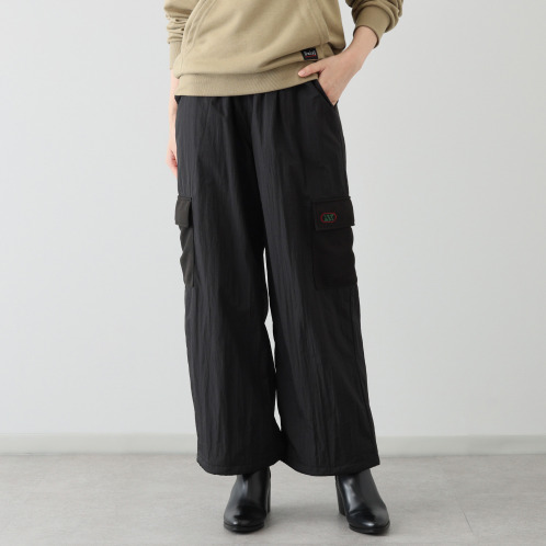 イクシーズ　異素材アクセント　ストレート　カーゴパンツ