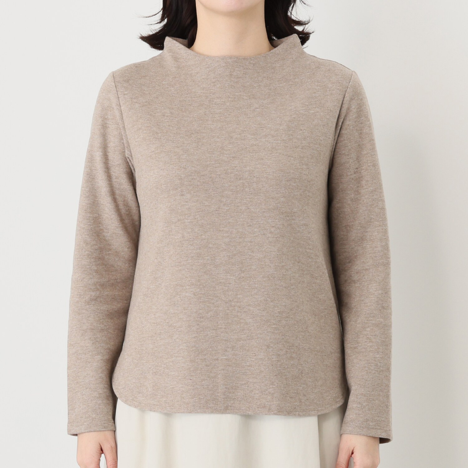 ルナリア 包まれたい心地良さ！ コットン混 ボトルネックプルオーバー
