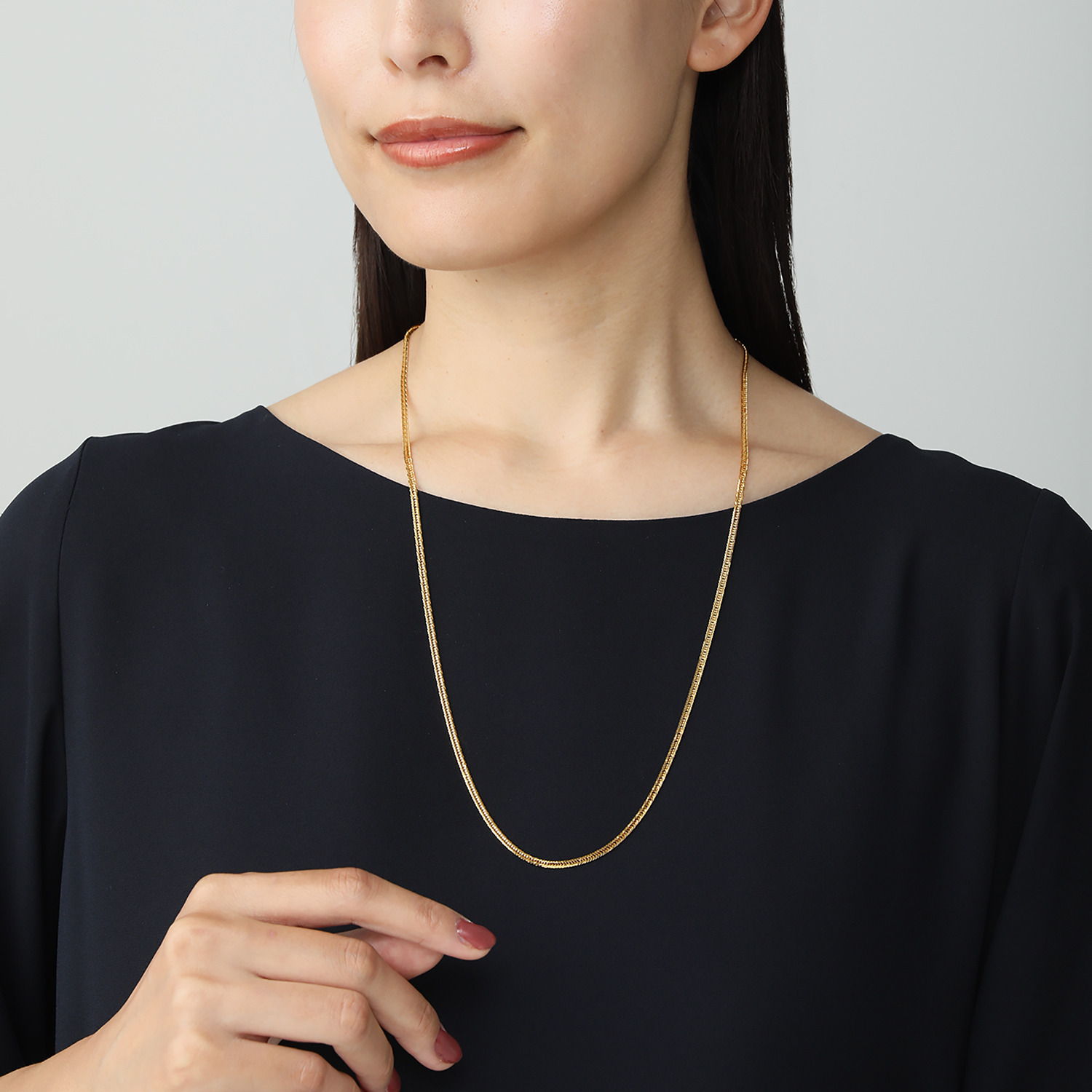 祈平 純金　１１ｇＵＰ １２面カット トリプル喜平チェーン ロングネックレス