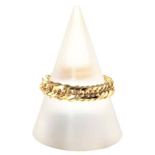 祈平　１８Ｋ　２．２ｇＵＰ　１２面カット　トリプル喜平チェーン　リング