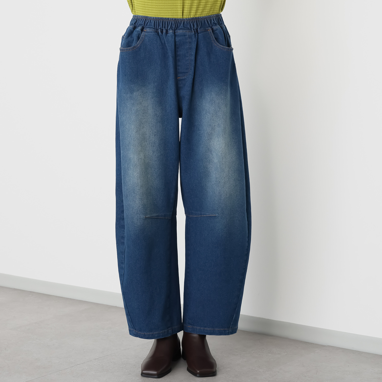 アンドフィールド はっ水・ＵＶカット コクーンシルエット デニムパンツ