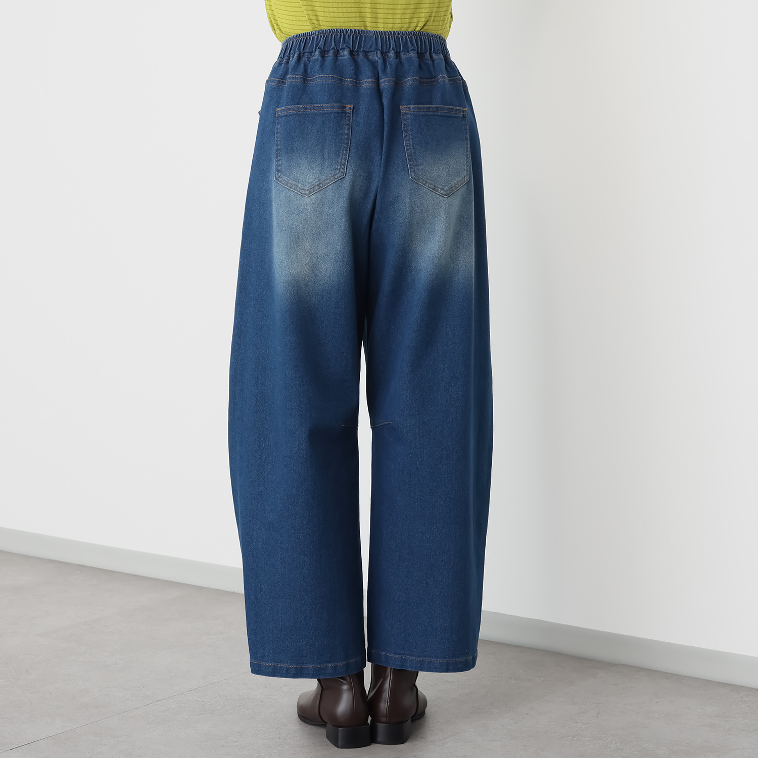 アンドフィールド はっ水・ＵＶカット コクーンシルエット デニムパンツ