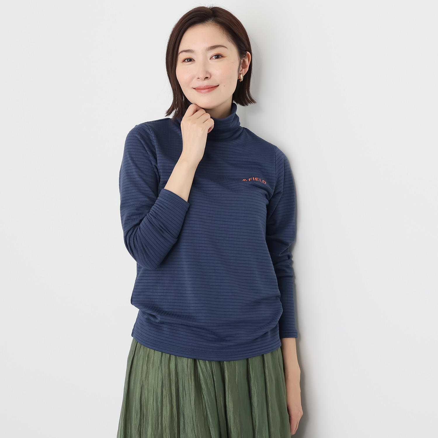 アンドフィールド ＵＶカット・吸湿発熱 ブロッキング起毛 プルオーバー