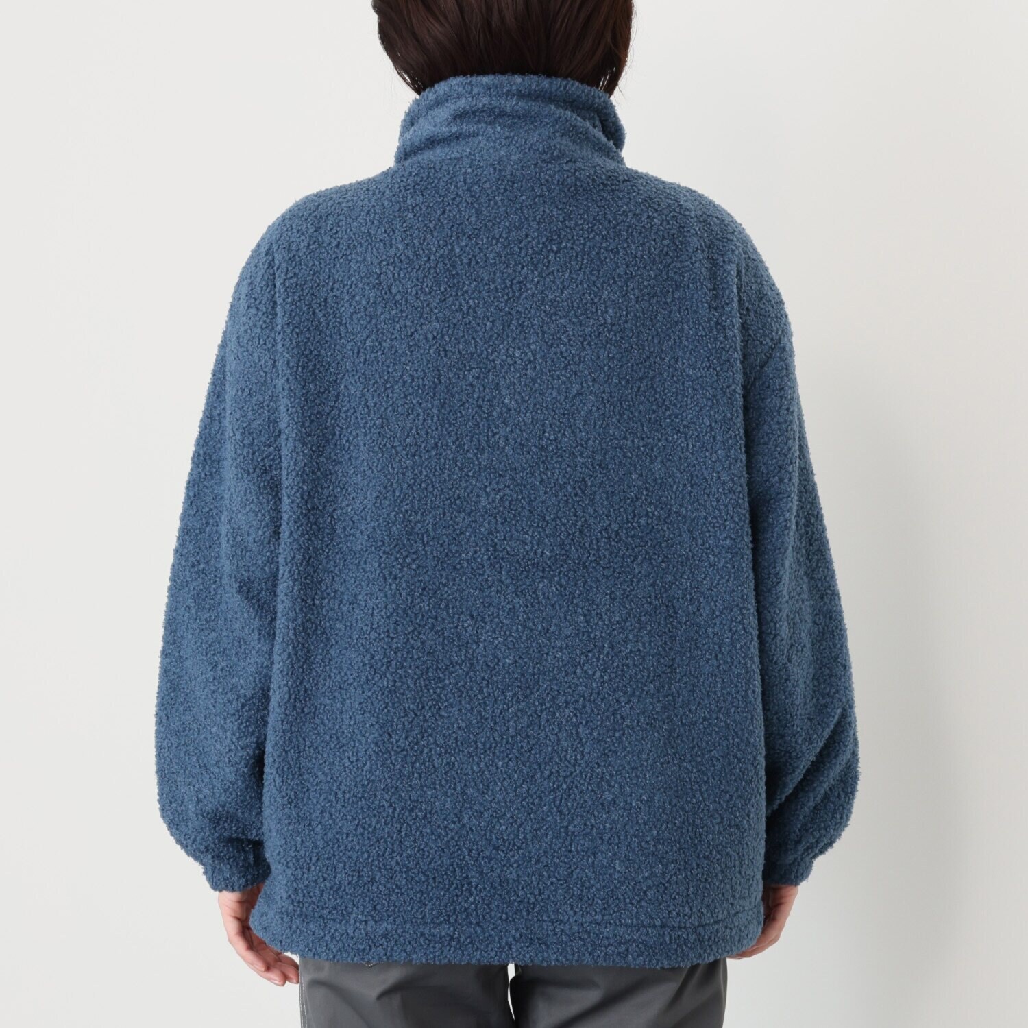 イクシーズ コクーンシルエット バイカラー ボアブルゾン