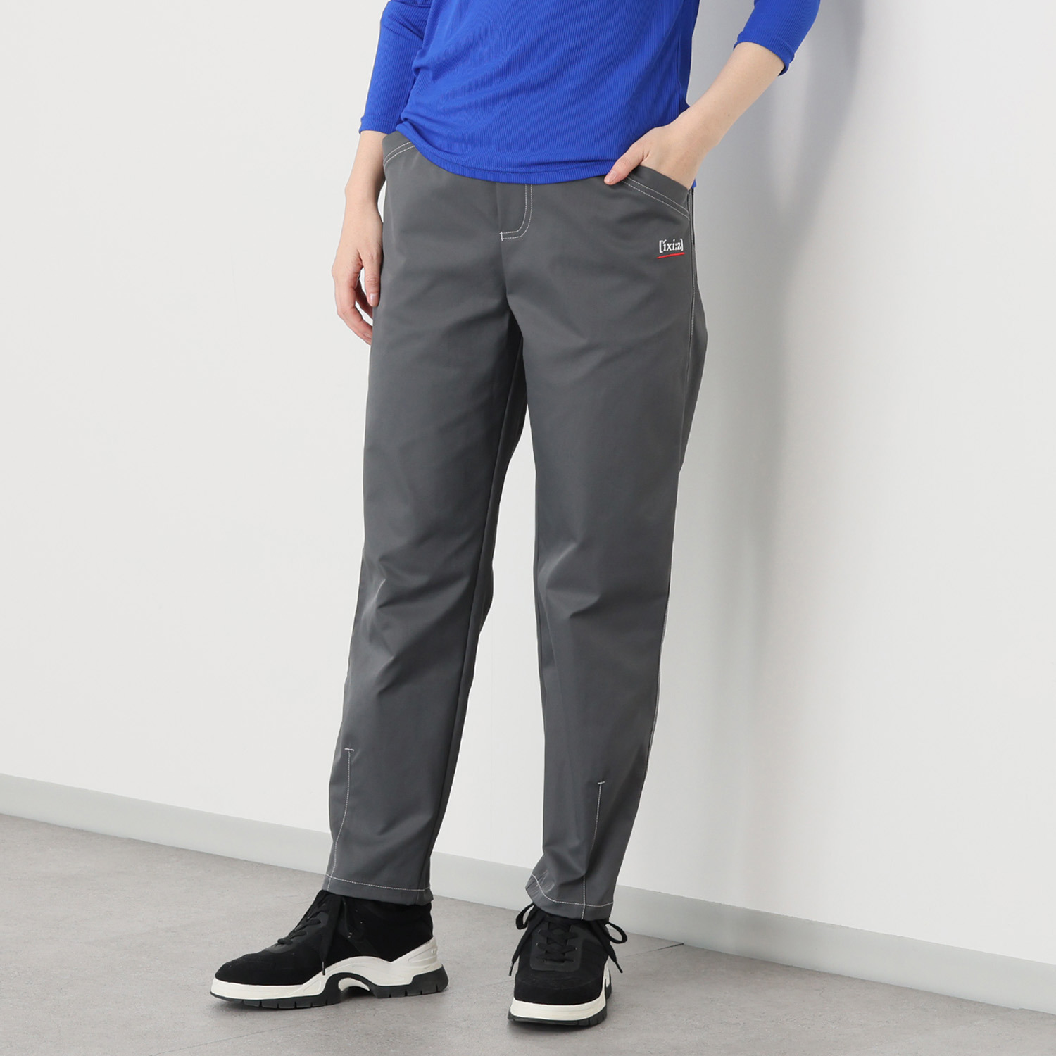 イクシーズ ハートエンブロイダリー 配色ステッチパンツ