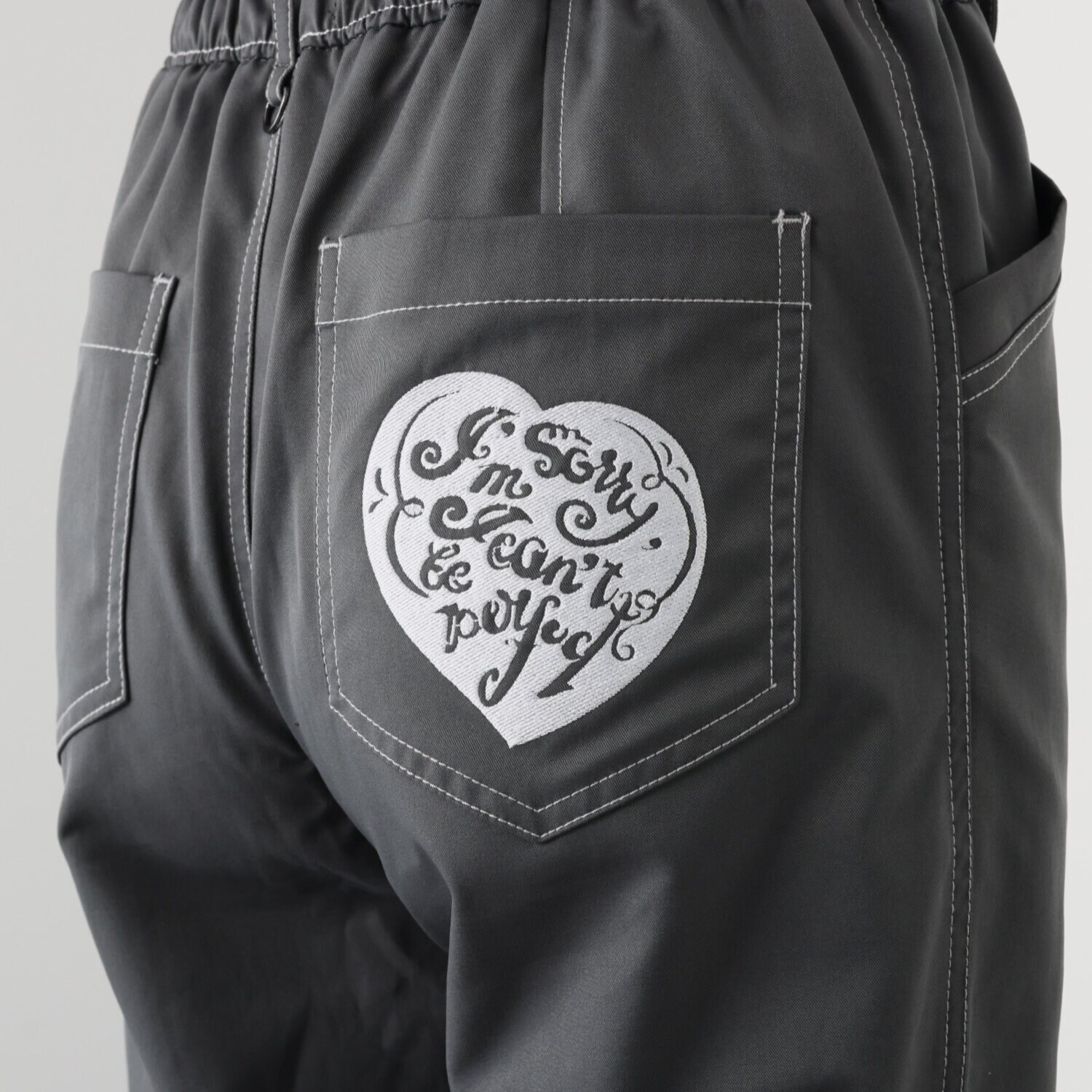 イクシーズ ハートエンブロイダリー 配色ステッチパンツ