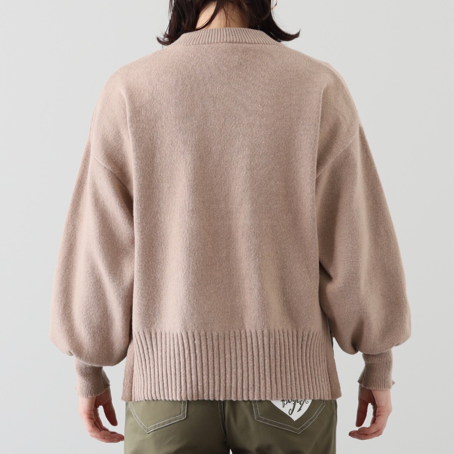 イクシーズ メッセージロゴ ノーカラーカーディガン