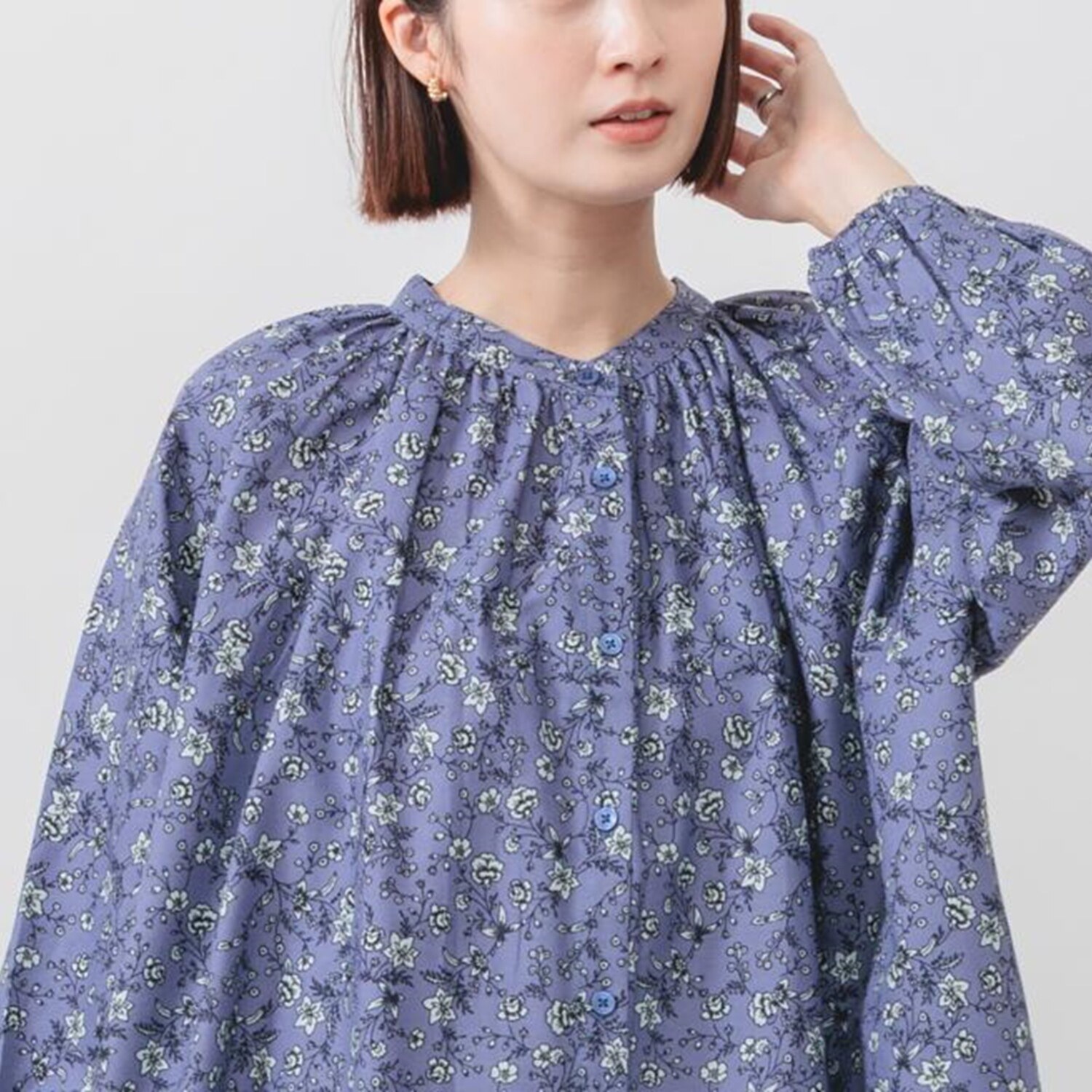 エムエムオー パネルプリント ギャザーワンピース