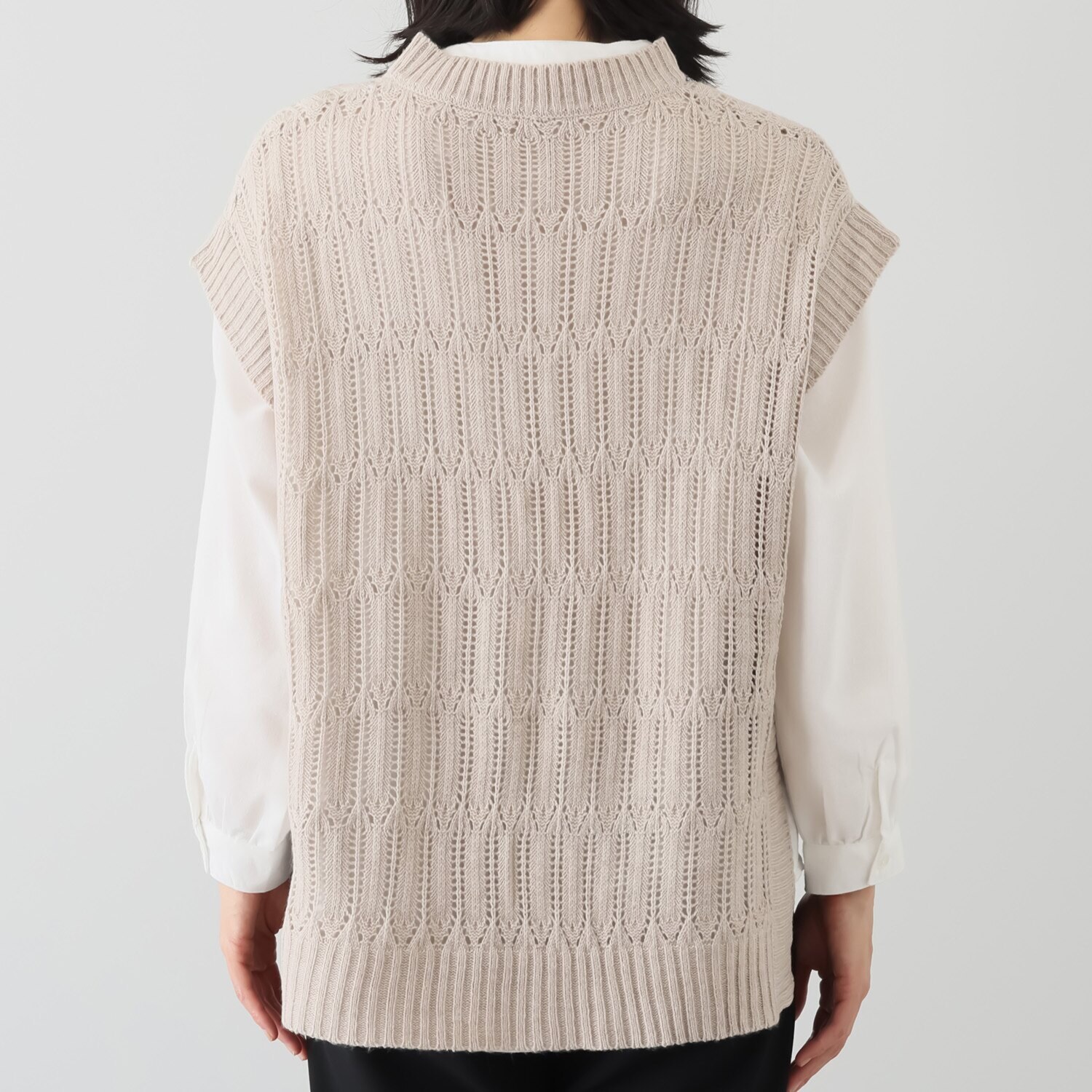 エムエムオー ニットベスト× 無地ブラウス アンサンブル