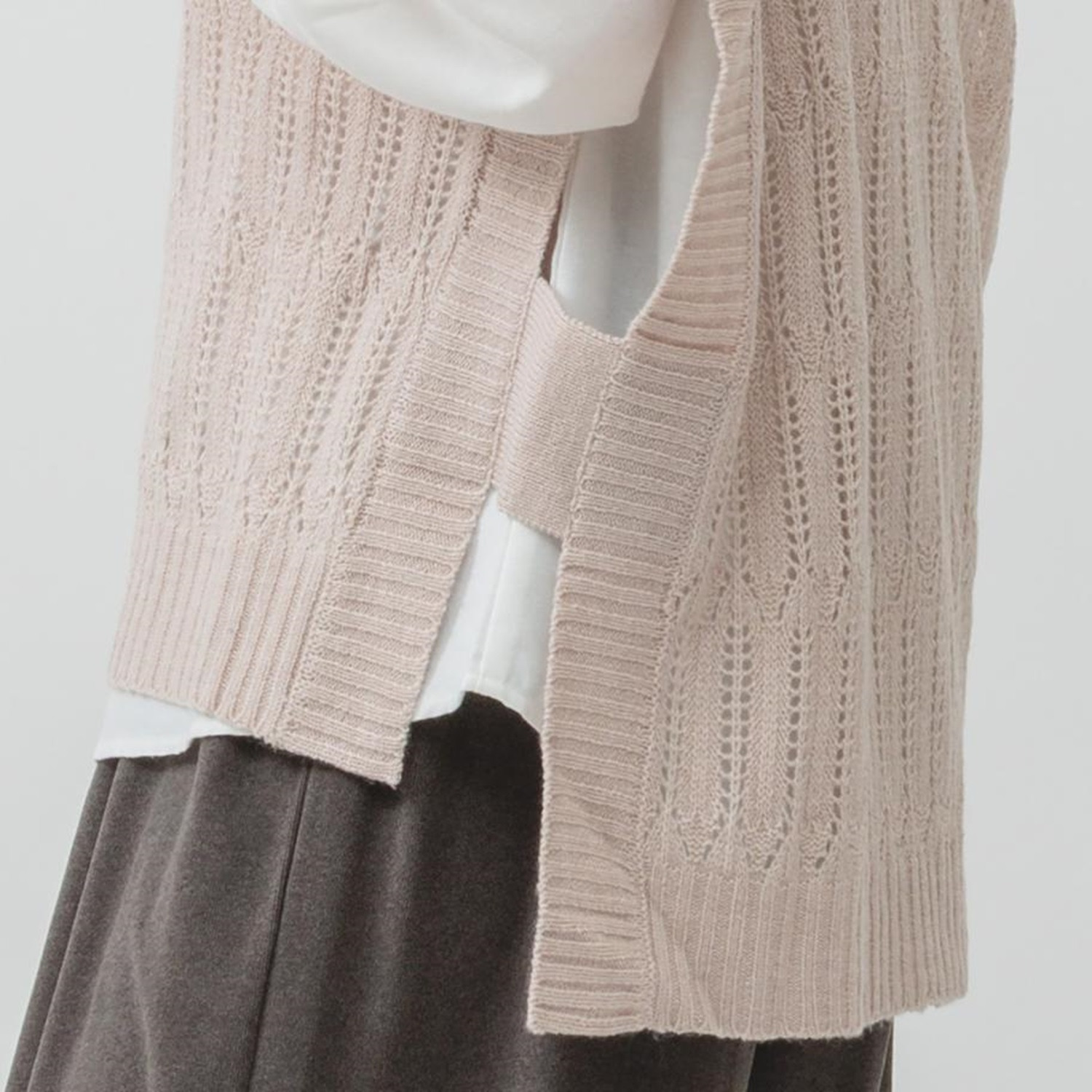 エムエムオー ニットベスト× 無地ブラウス アンサンブル