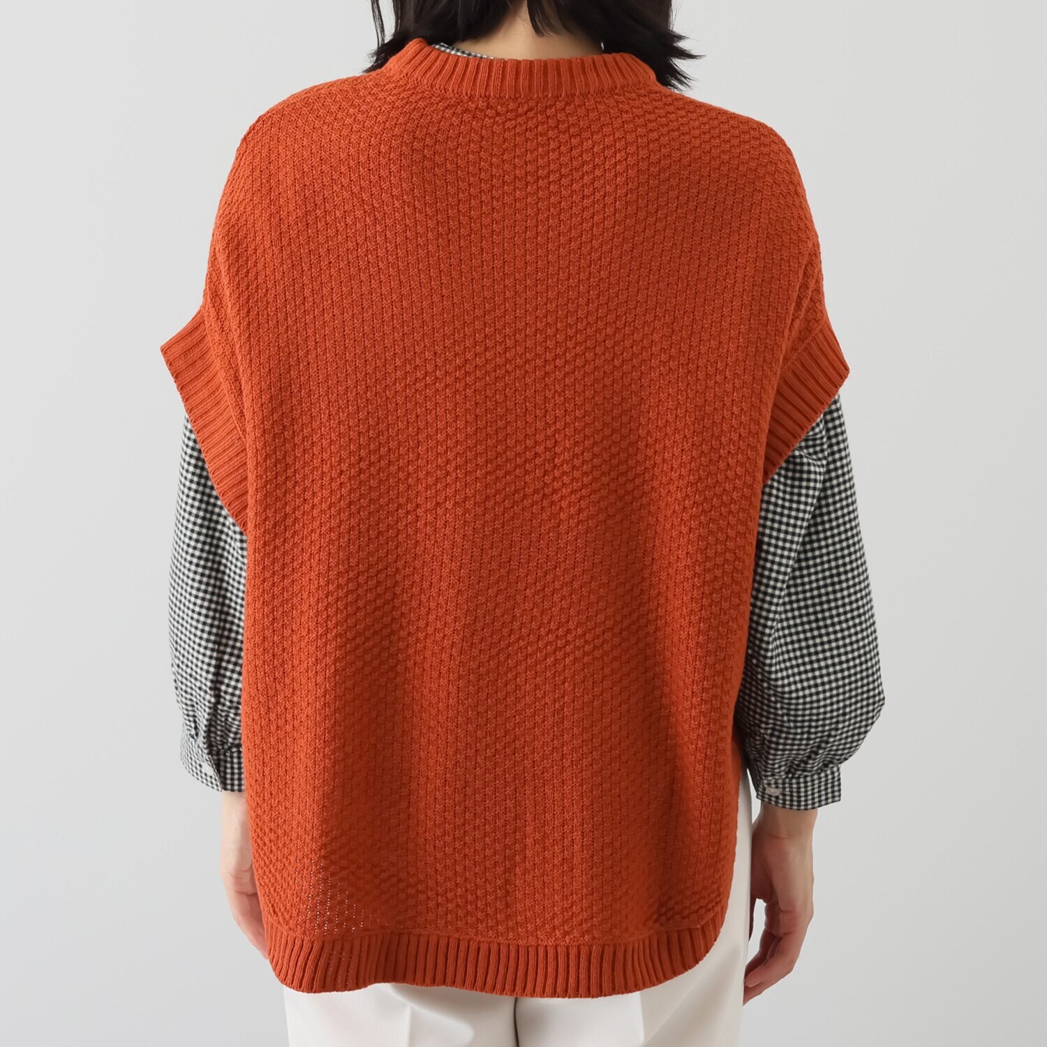 エムエムオー ニットベスト× チェック柄ブラウス アンサンブル