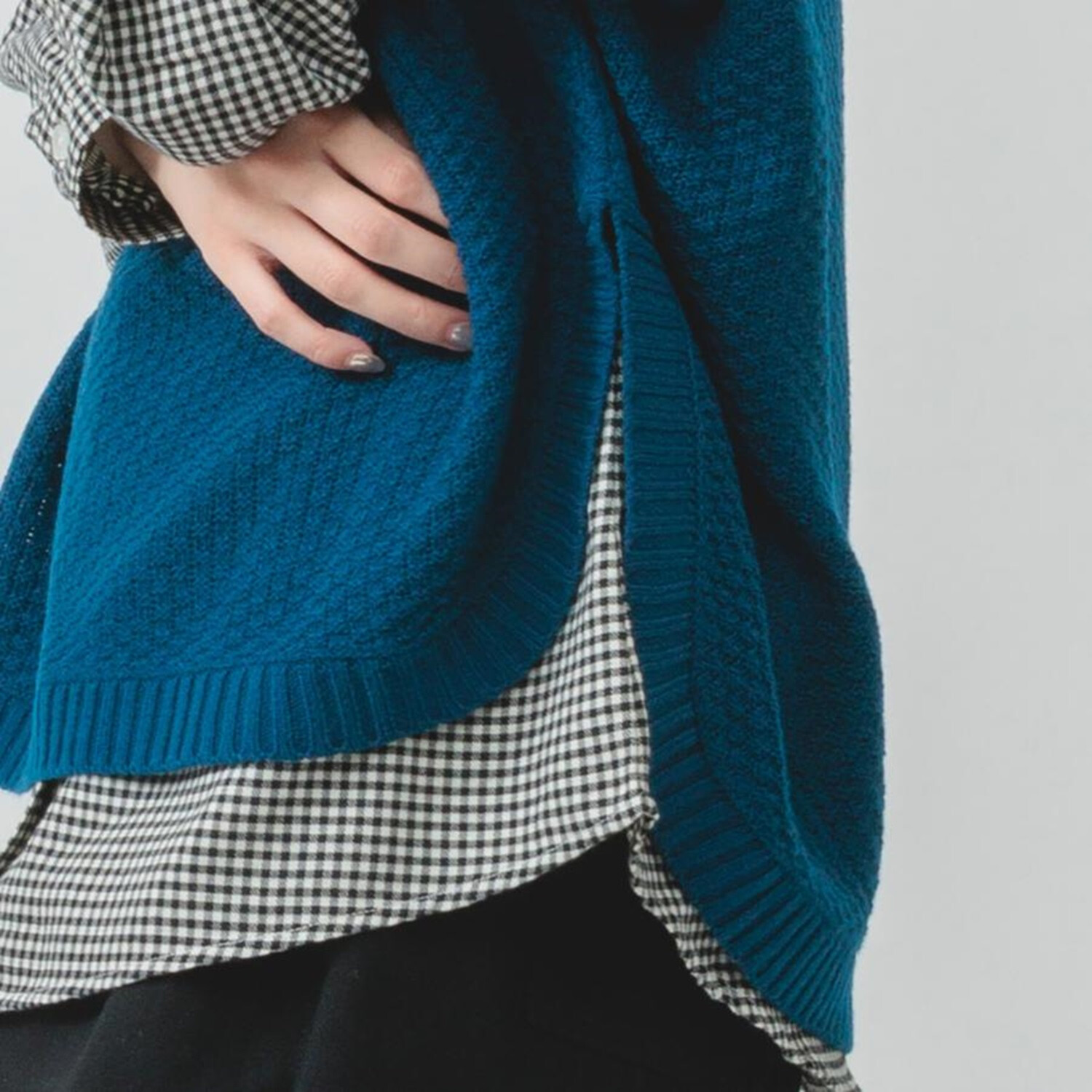 エムエムオー ニットベスト× チェック柄ブラウス アンサンブル