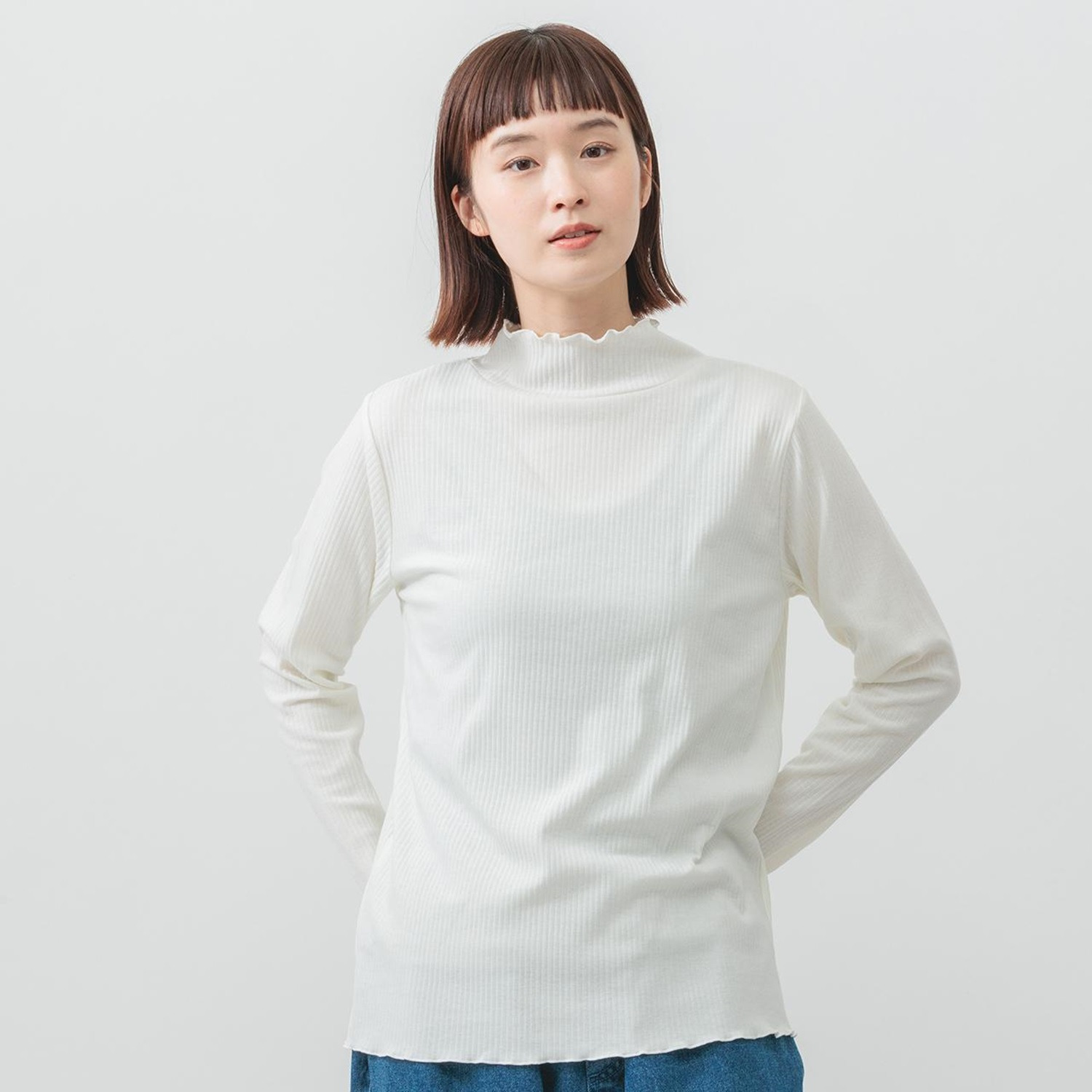 エムエムオー メロウハイネック リブニット プルオーバー