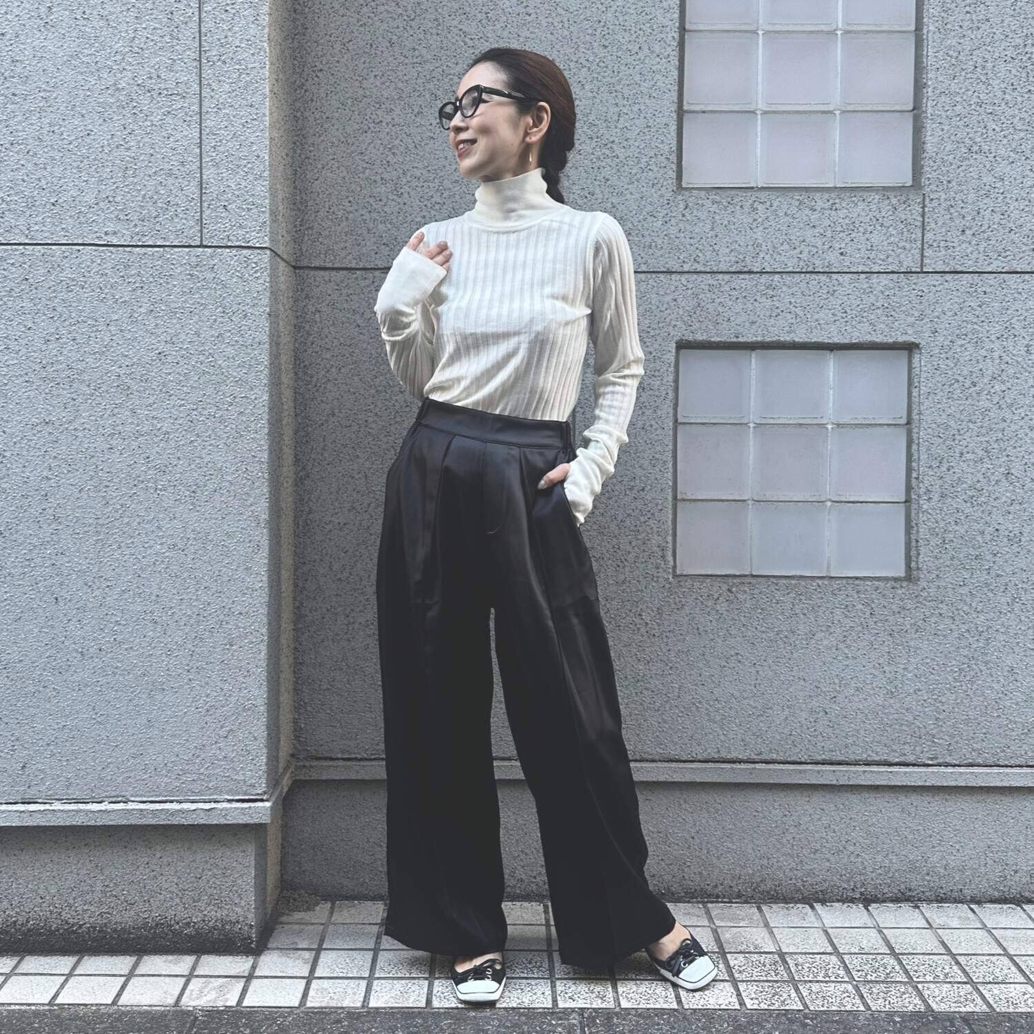 タマミ　ワタナベ ハイネック ライクイット ニットプルオーバー