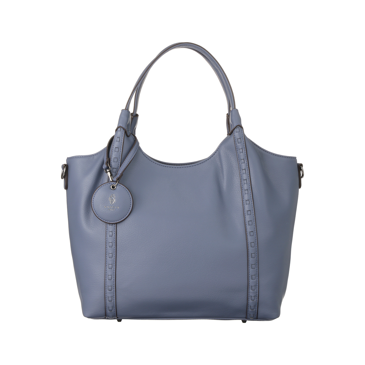 グッシオイタリー はっ水 レザータッチ素材 トートバッグ＆ ミニポシェットセット ＜ロゴチャーム付＞