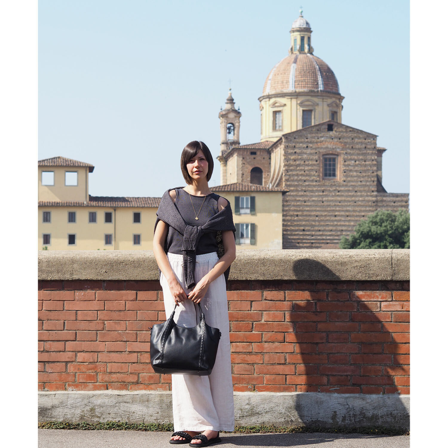 グッシオイタリー はっ水 レザータッチ素材 トートバッグ＆ ミニポシェットセット ＜ロゴチャーム付＞