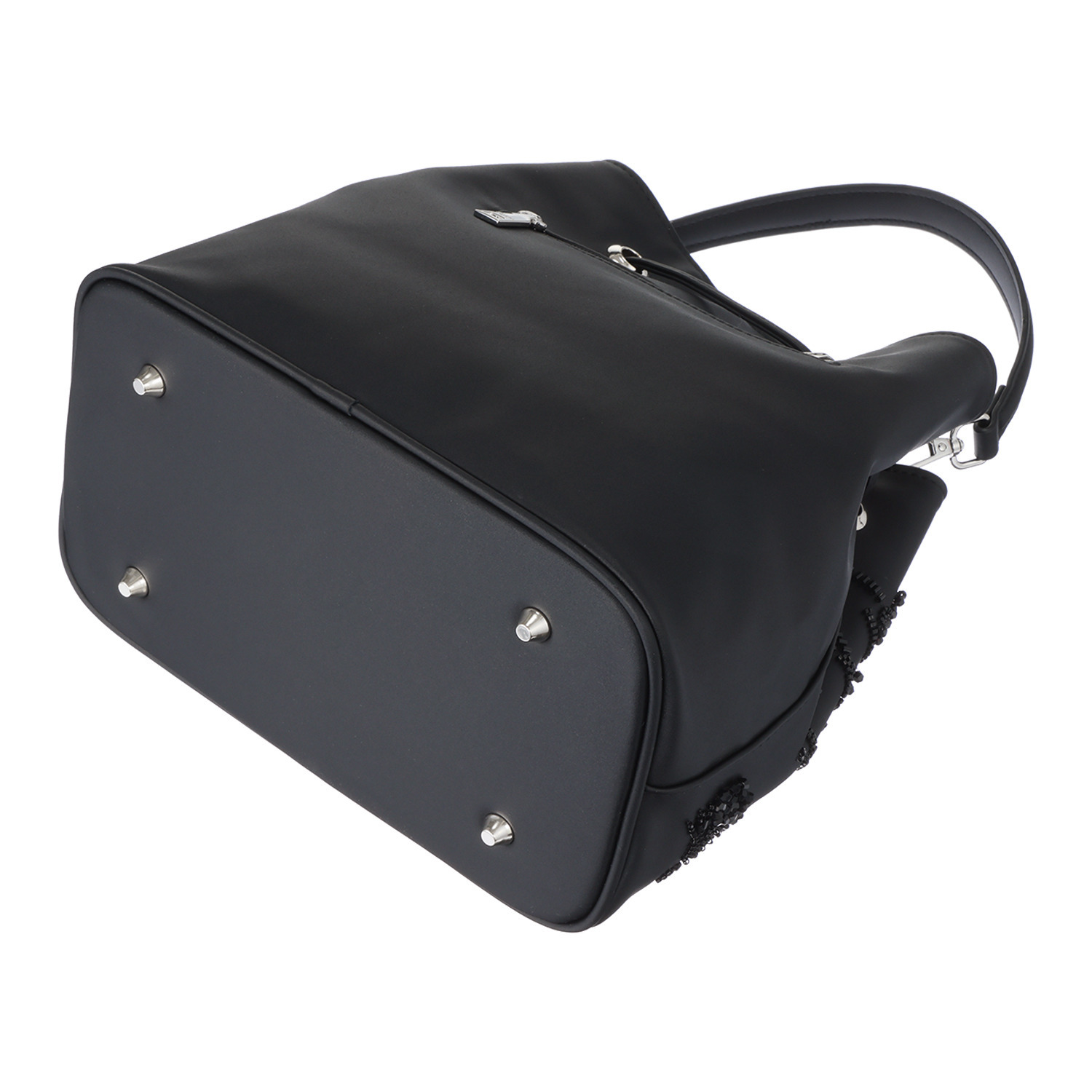 グッシオイタリー 花の都フェレンツェを テーマに。 フラワービーズ刺しゅう ２ウェイ巾着ハンドバッグ