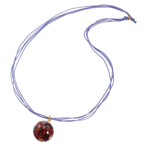 ラグーナ　ベネチアンガラス　ペスタッチョ　コットンコード　ロングネックレス