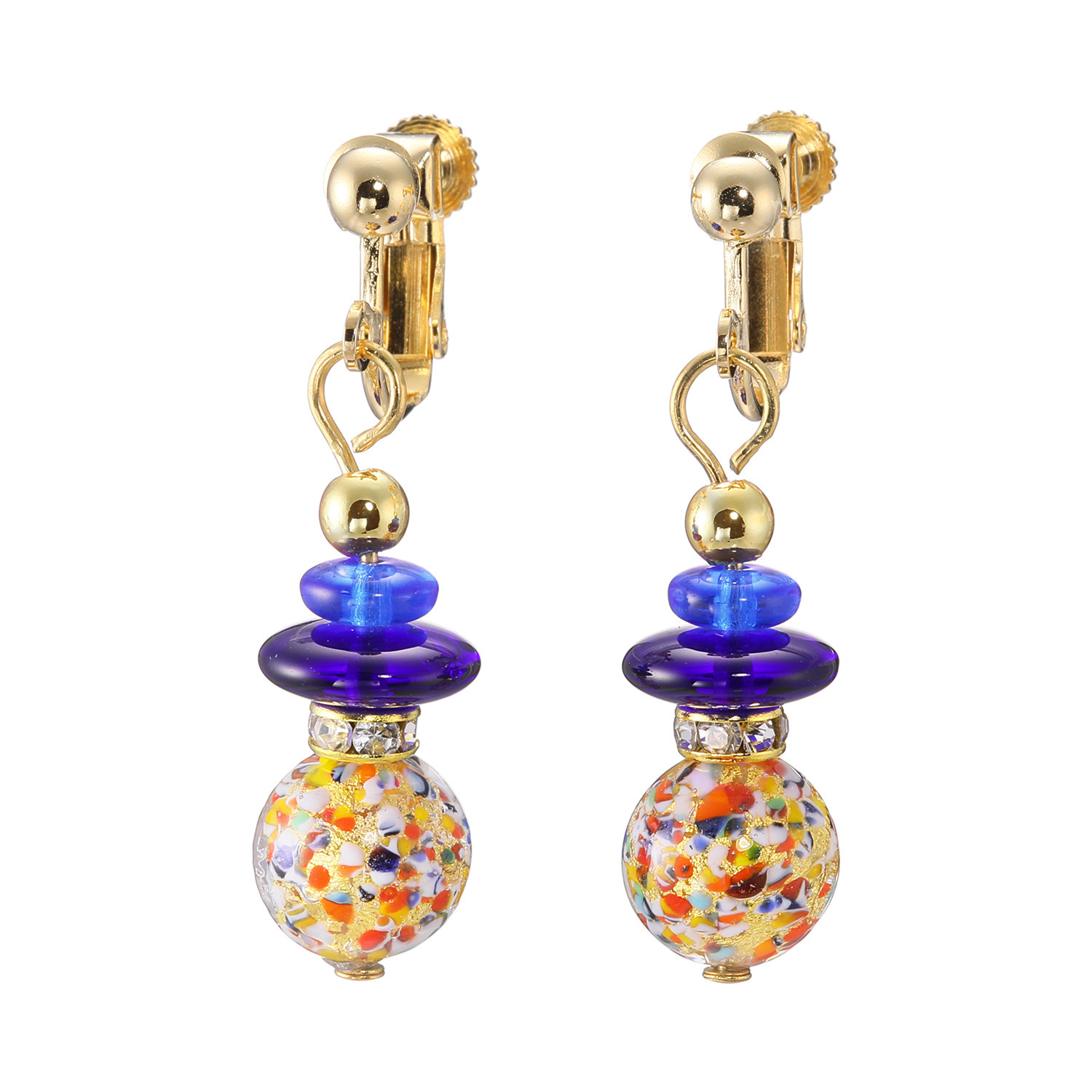 ラグーナ ベネチアンガラス ペスタッチョ イヤリング／ピアス