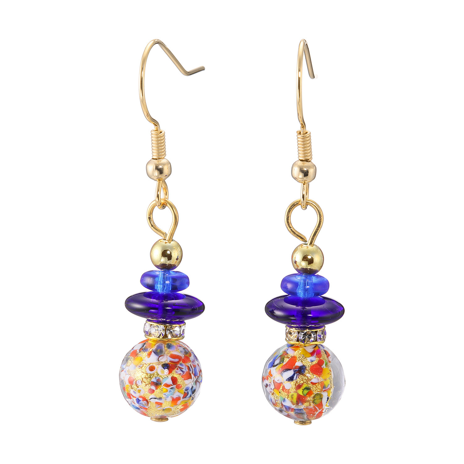 ラグーナ ベネチアンガラス ペスタッチョ イヤリング／ピアス