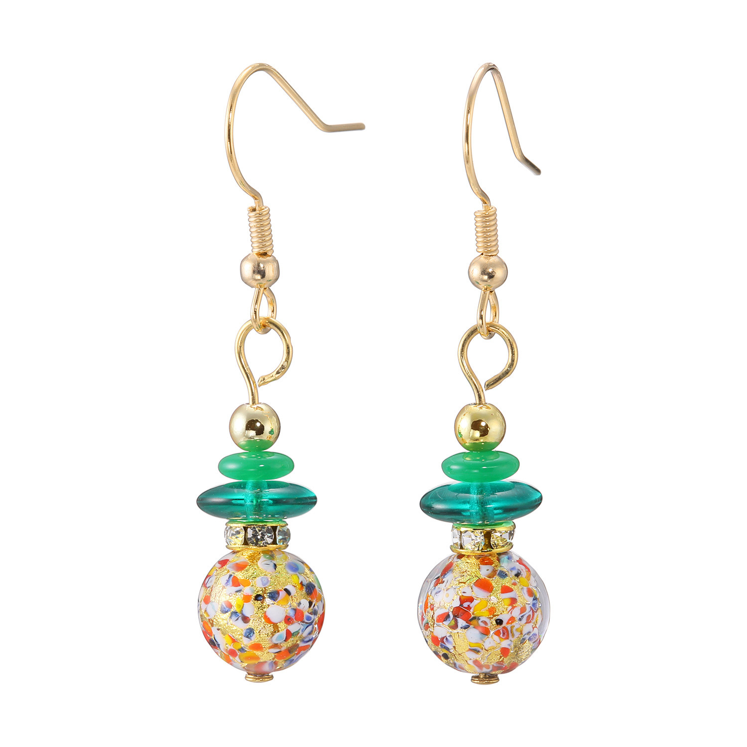 ラグーナ ベネチアンガラス ペスタッチョ イヤリング／ピアス