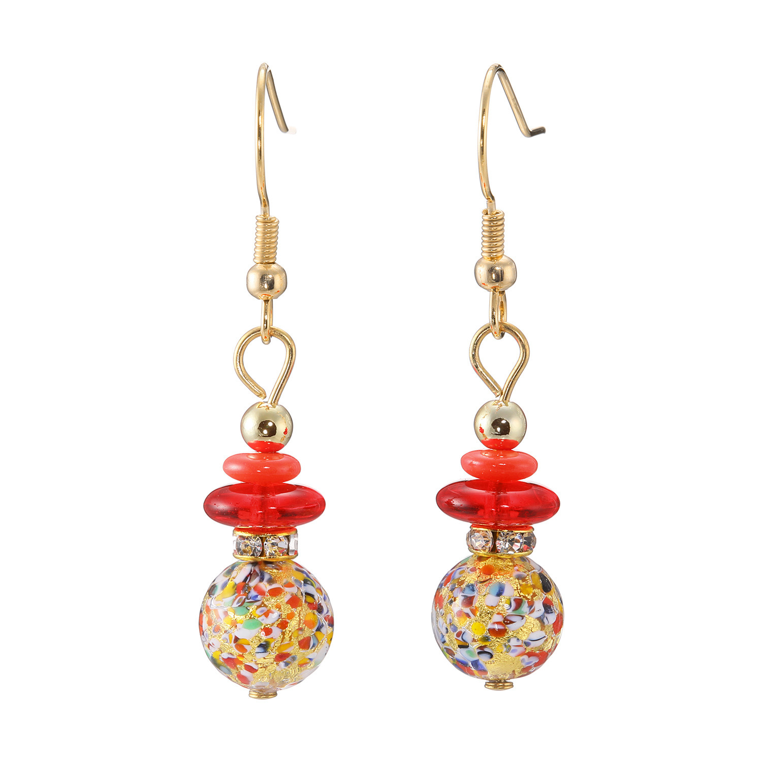 ラグーナ ベネチアンガラス ペスタッチョ イヤリング／ピアス