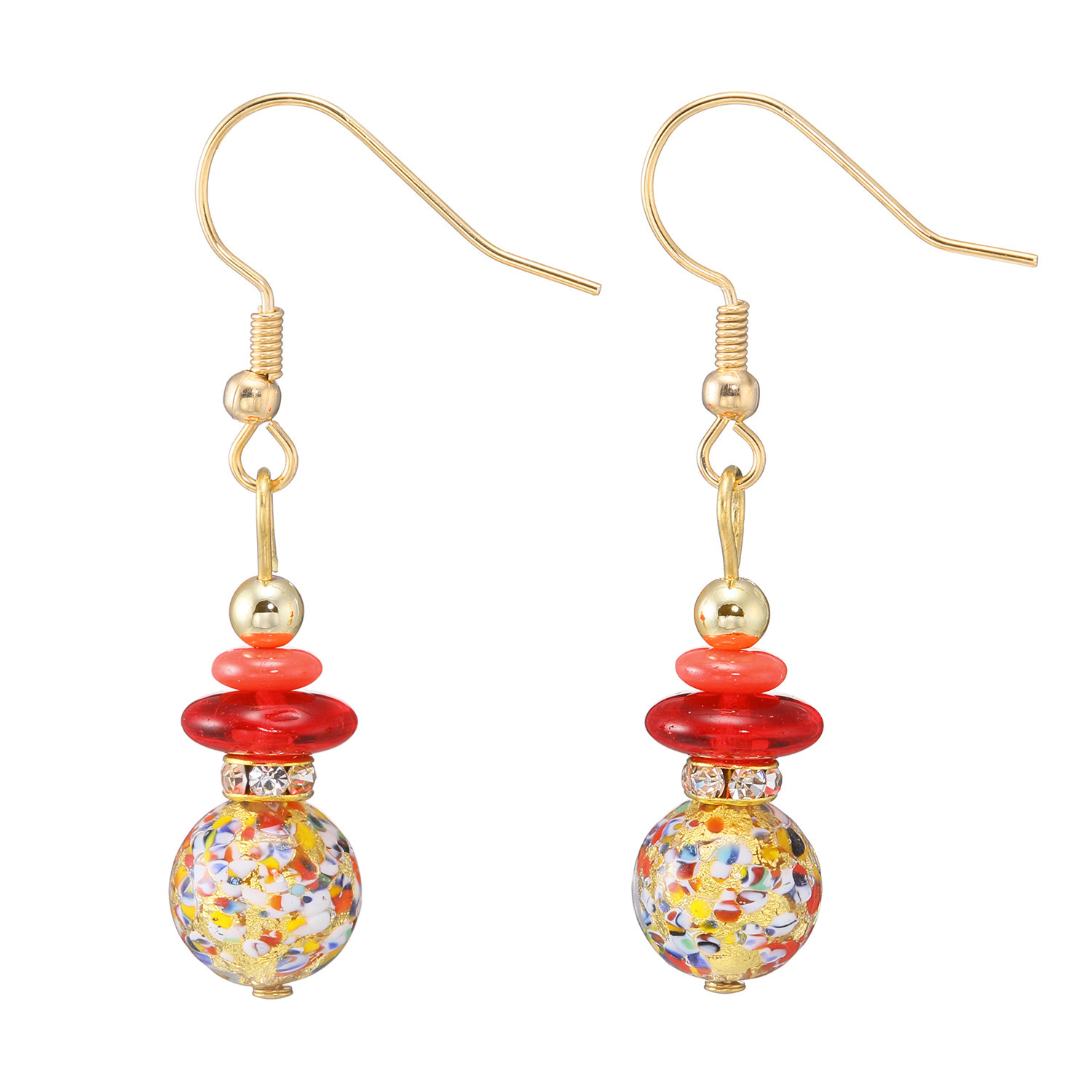 ラグーナ ベネチアンガラス ペスタッチョ イヤリング／ピアス