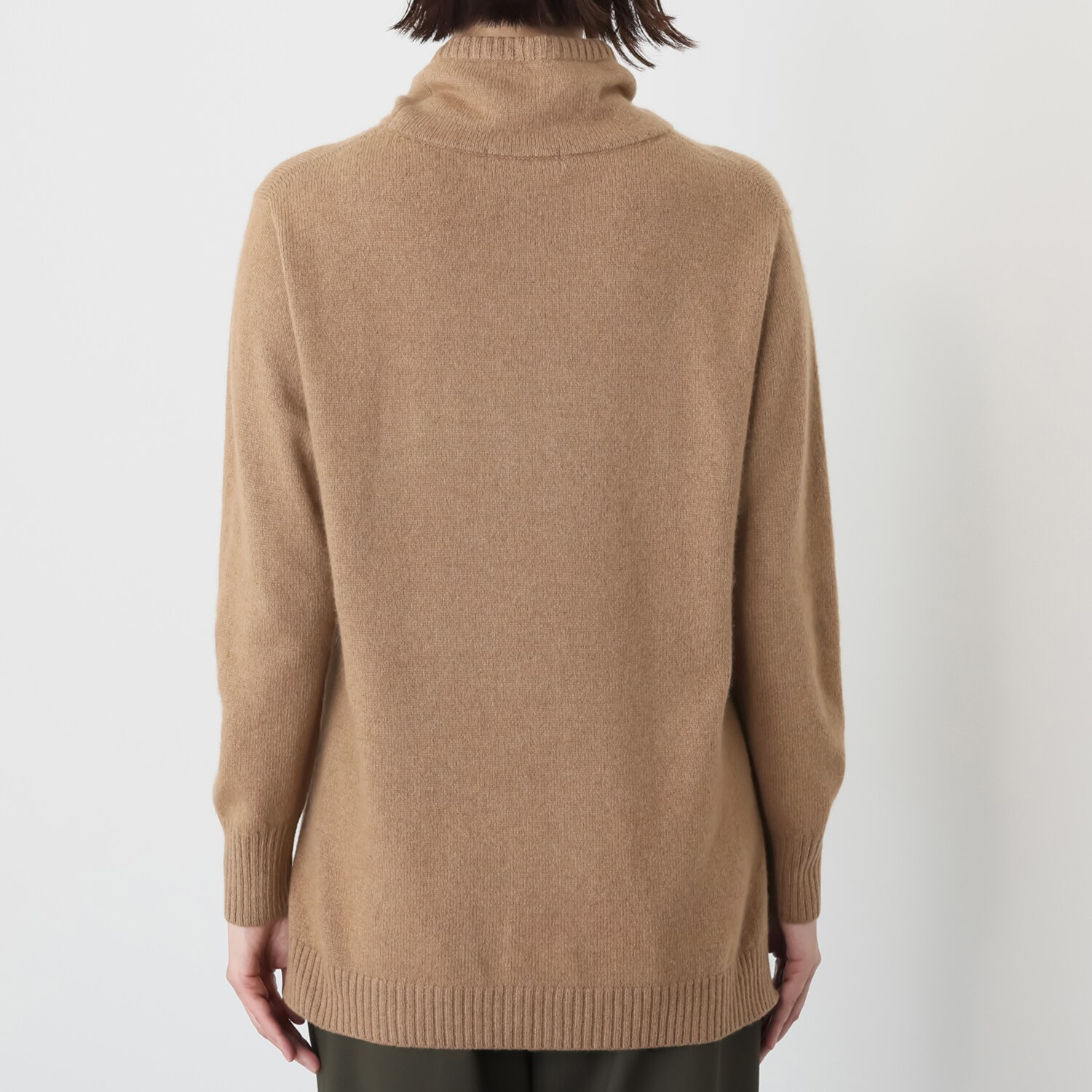 ネイチャーズ キャメル１００％ ジャガード柄 チュニックプルオーバー