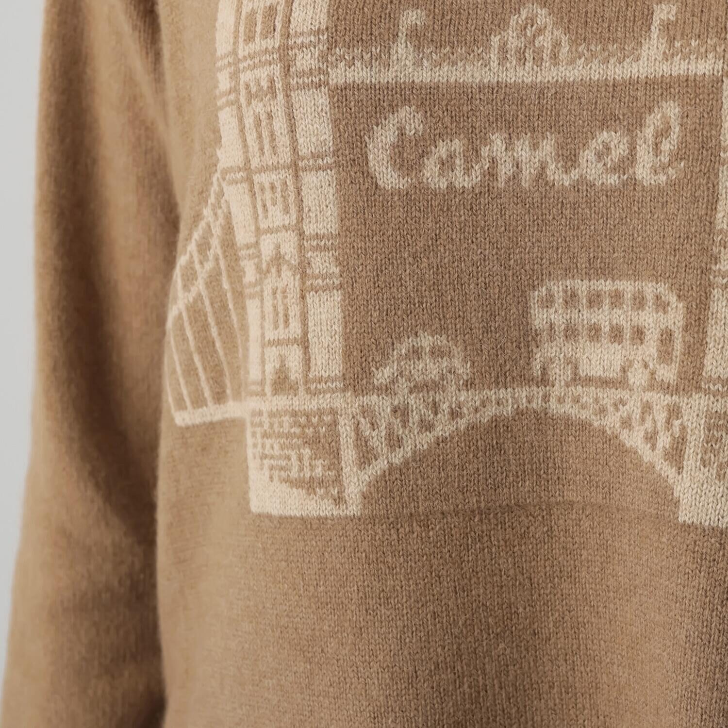 ネイチャーズ キャメル１００％ ジャガード柄 チュニックプルオーバー