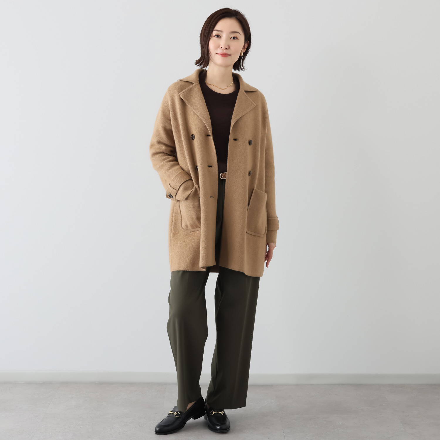 ネイチャーズ キャメル１００％ ダブルジャガード編 ピーコート