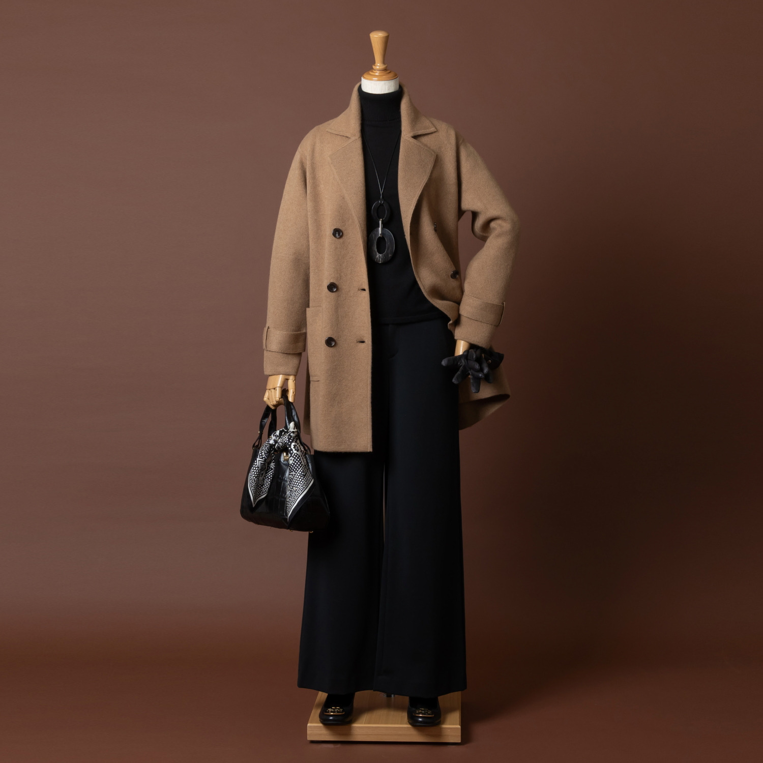 ネイチャーズ キャメル１００％ ダブルジャガード編 ピーコート