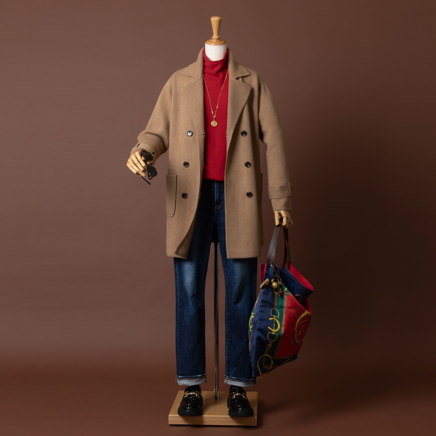 ネイチャーズ キャメル１００％ ダブルジャガード編 ピーコート