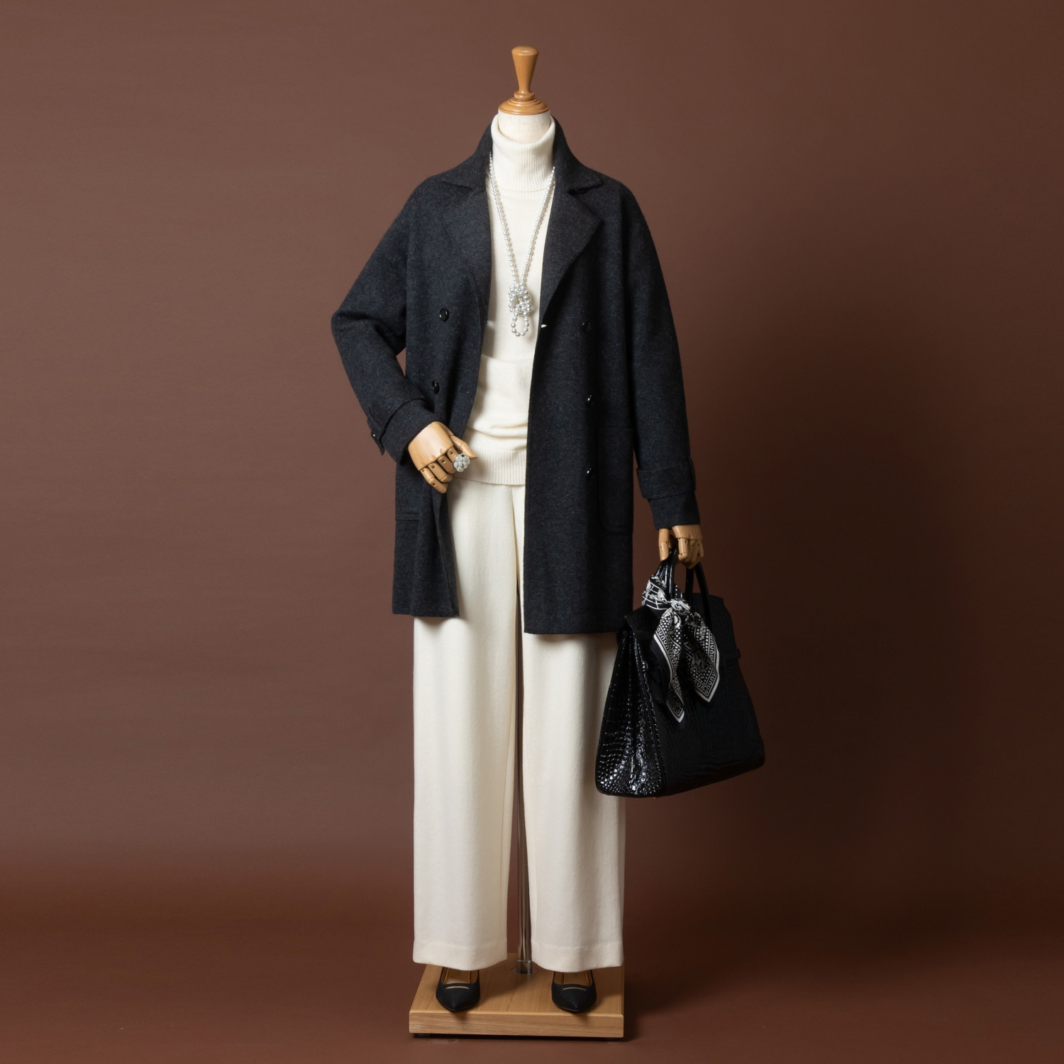 ネイチャーズ キャメル１００％ ダブルジャガード編 ピーコート