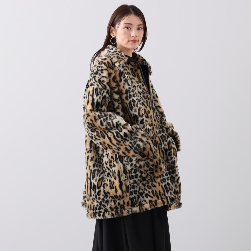 BETTY'S BLUE ☆ レオパード柄 ヒョウ柄 ファーコート ロングコート BETTY'S BLUE ☆ レオパード柄 ヒョウ柄 ファーコート ロング