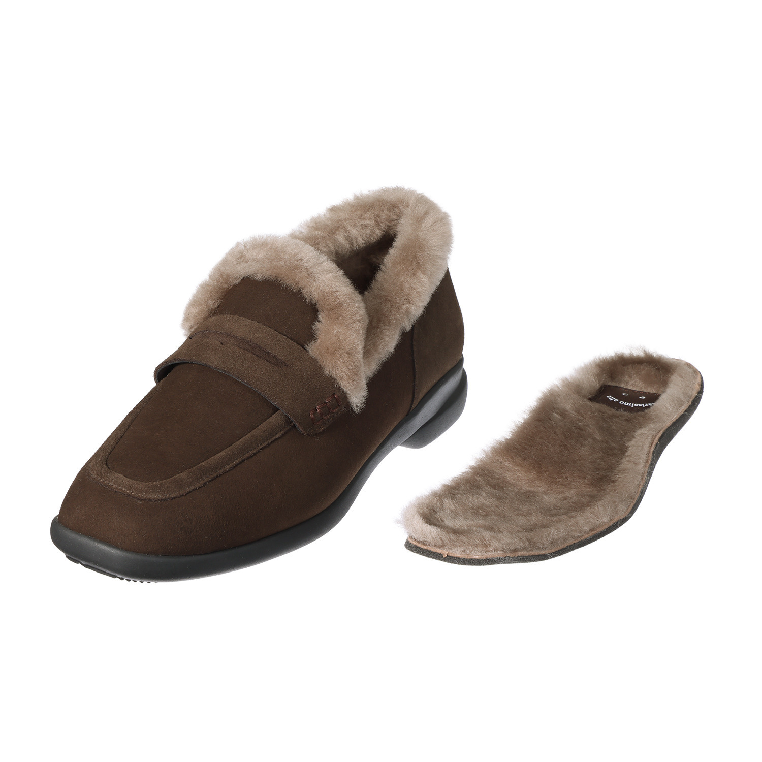 カリシモアルテ ふわっとやわらか 一枚仕立てメリノムートン 軽量ローファー