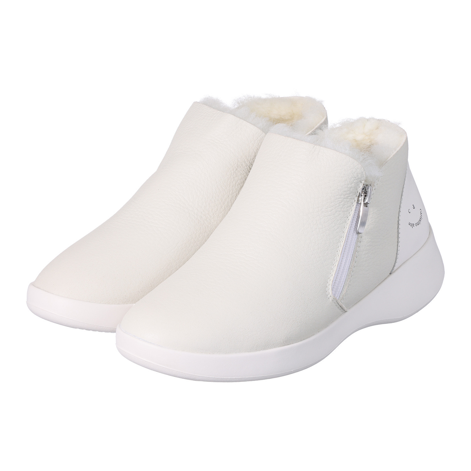 カリシモアルテ 一枚仕立てメリノムートン ダブルジップ 軽量シューズ