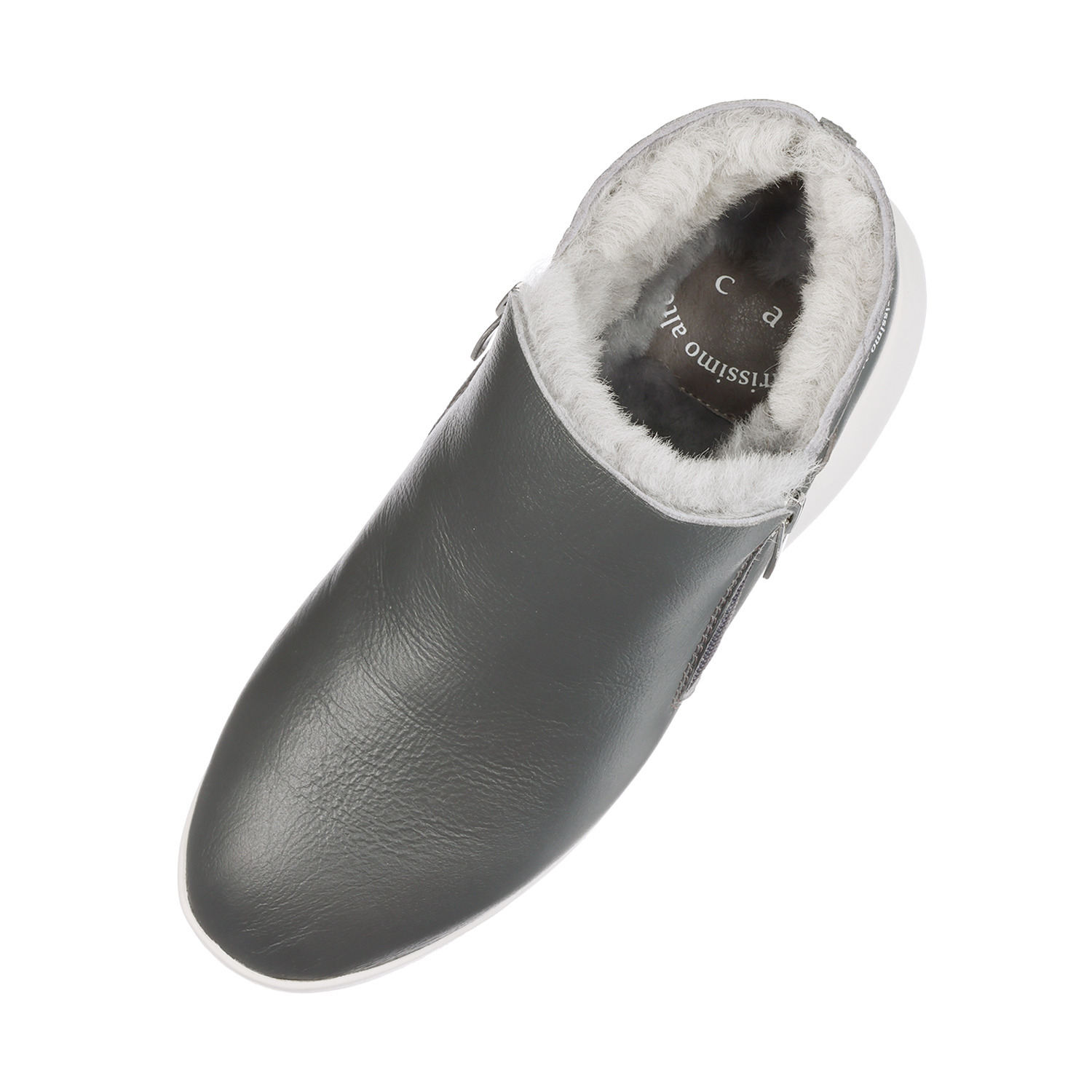 カリシモアルテ 一枚仕立てメリノムートン ダブルジップ 軽量シューズ