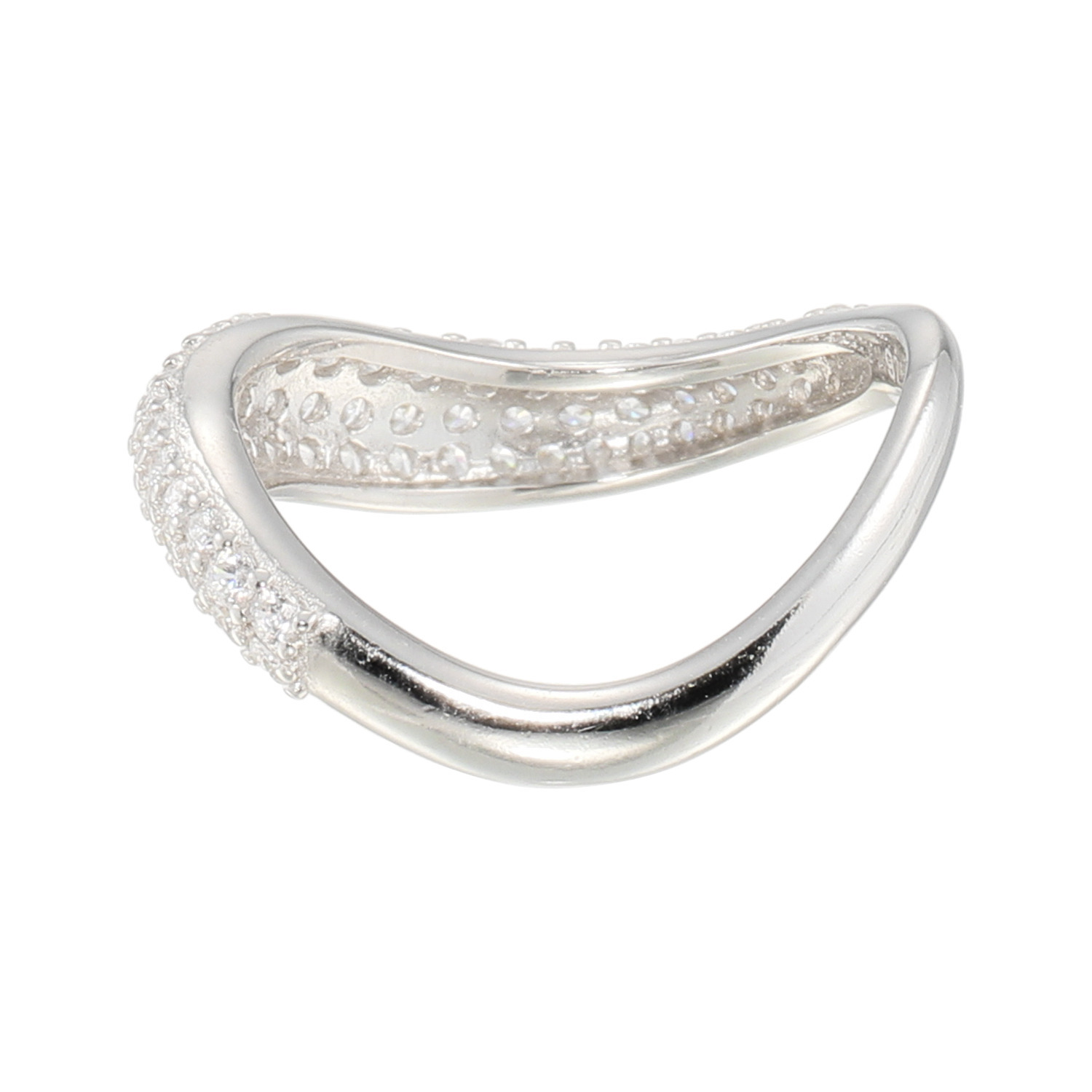 ダイアモア シルバー　ＣＺ パヴェ ウェーブリング